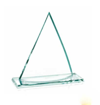 Curved Oxford Jade Pyramid Glass Award