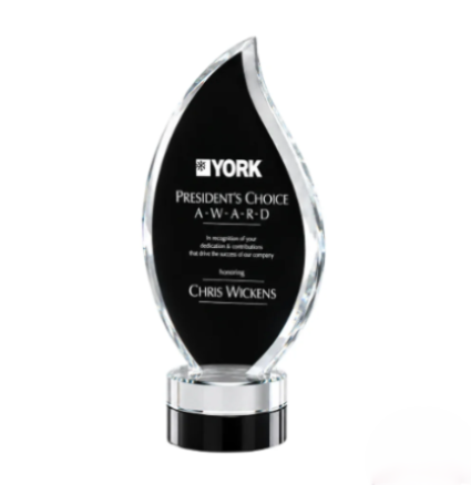 Flame Crystal Award plaque