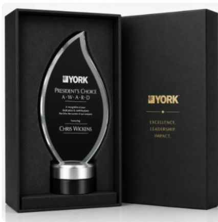 Flame Crystal Award plaque