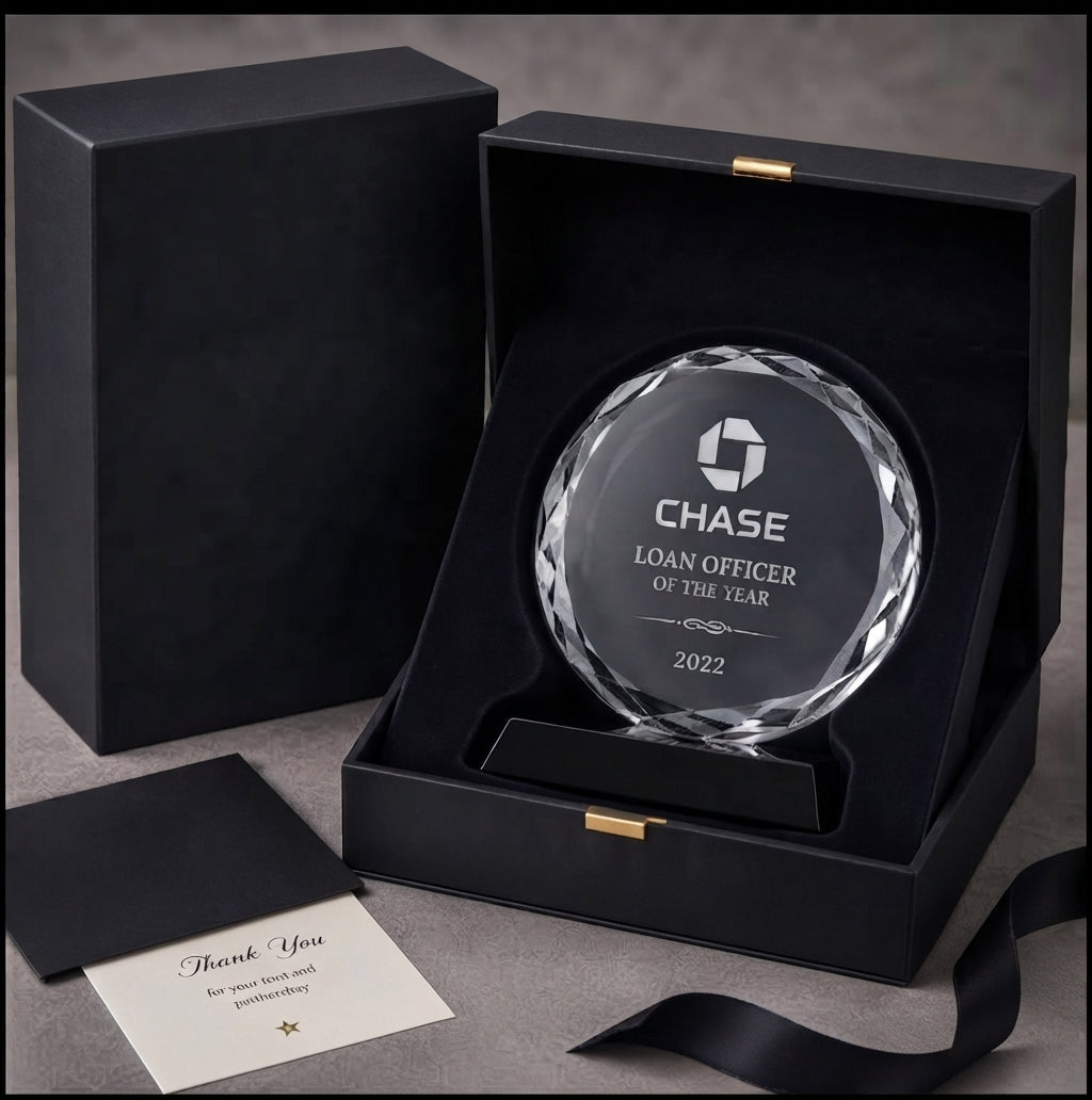 Prestige Round Crystal Award - Employee Excellence