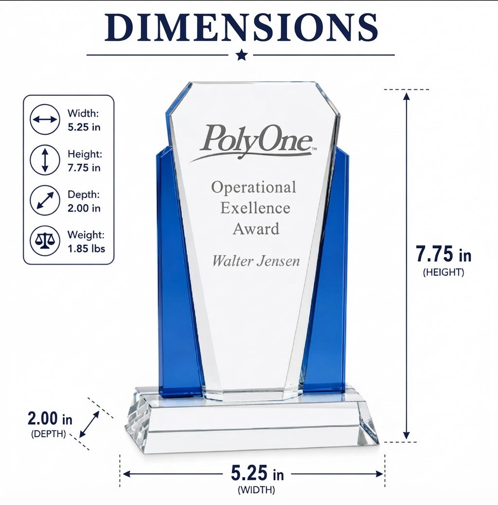 Cool Blue Tower Crystal Award