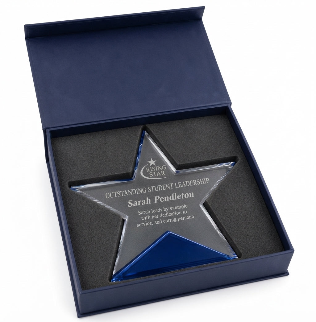 Star Crystal Award with Blue Base