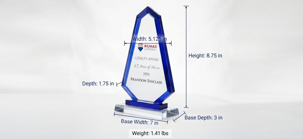 Blue Trim Apex Crystal Award