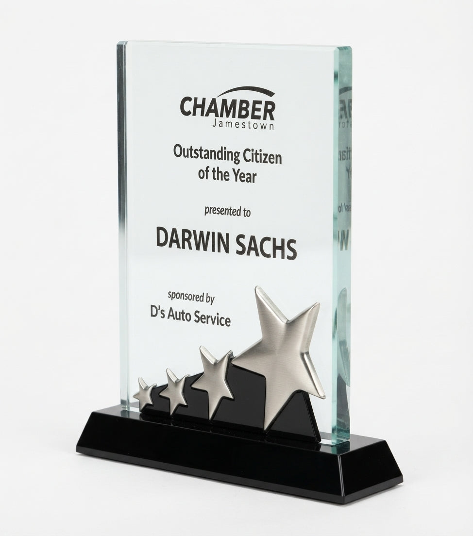 Four-Star Rectangle Crystal Award