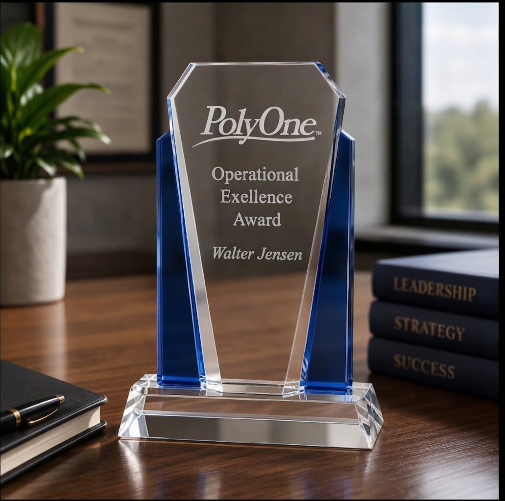 Cool Blue Tower Crystal Award