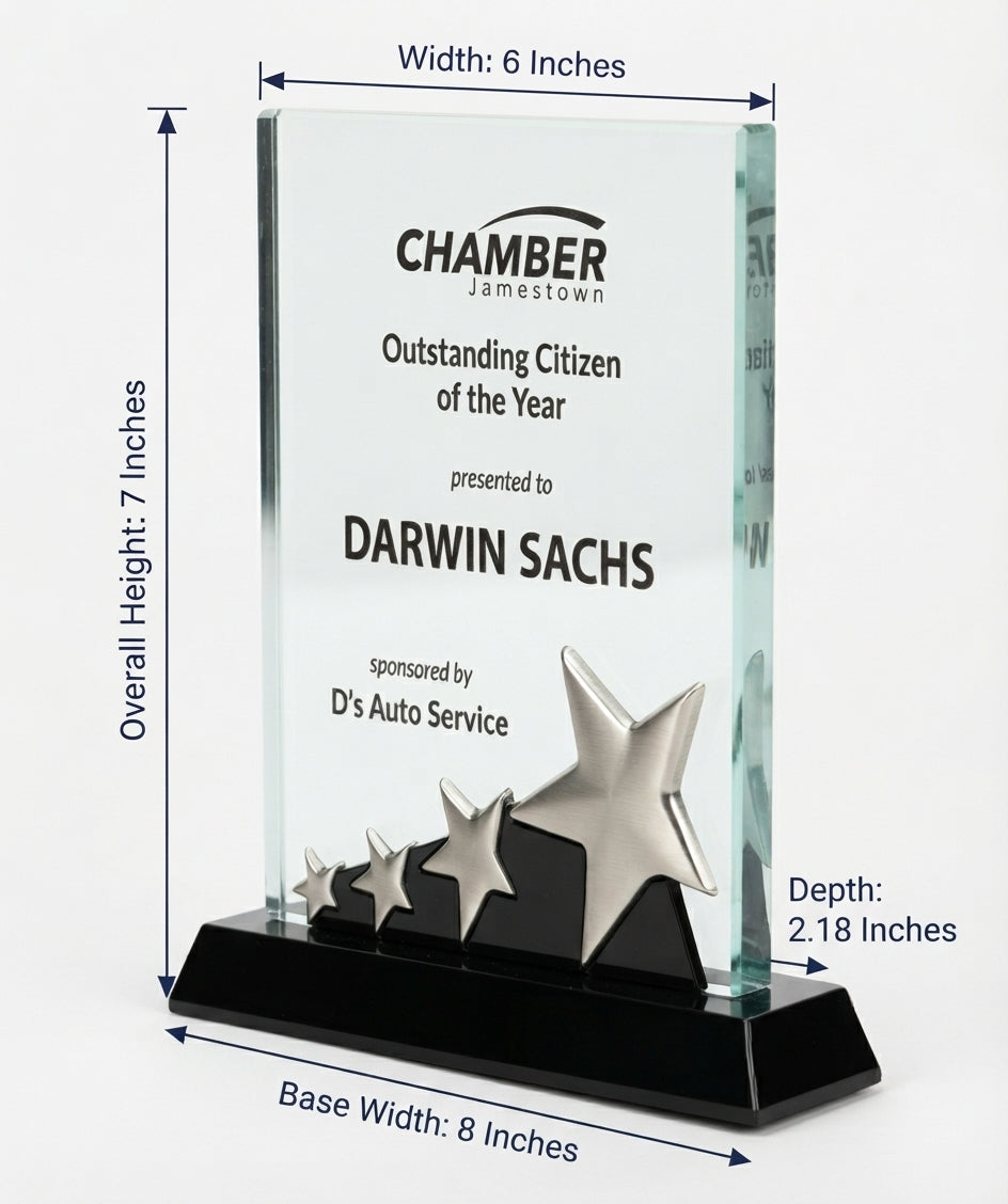 Four-Star Rectangle Crystal Award