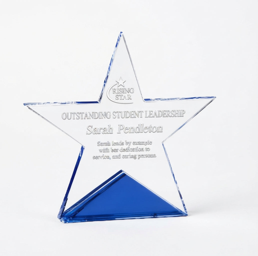 Star Crystal Award with Blue Base