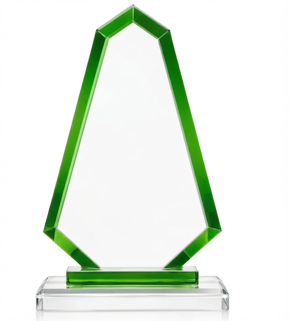 Green Faceted Crystal Award