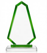 Green Faceted Crystal Award