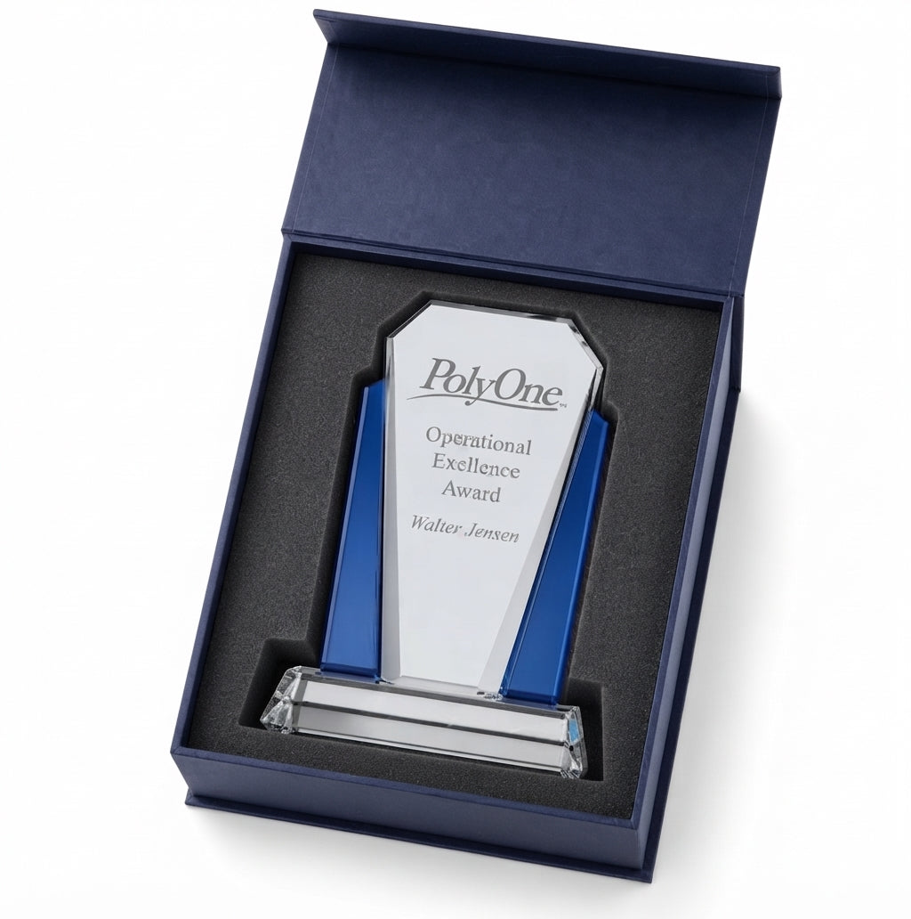 Cool Blue Tower Crystal Award