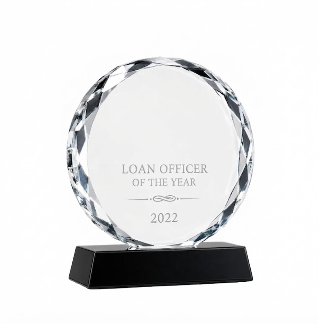 Prestige Round Crystal Award - Employee Excellence