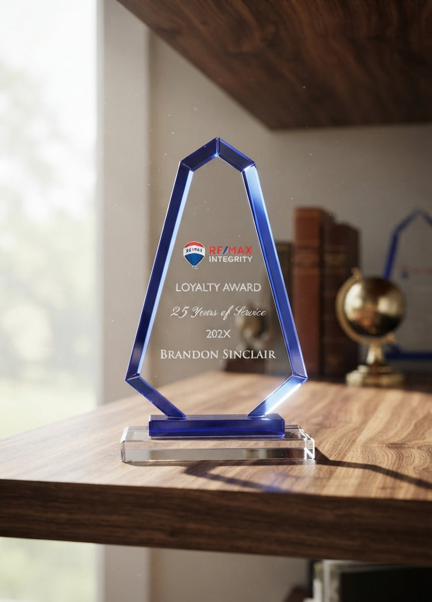Blue Trim Apex Crystal Award