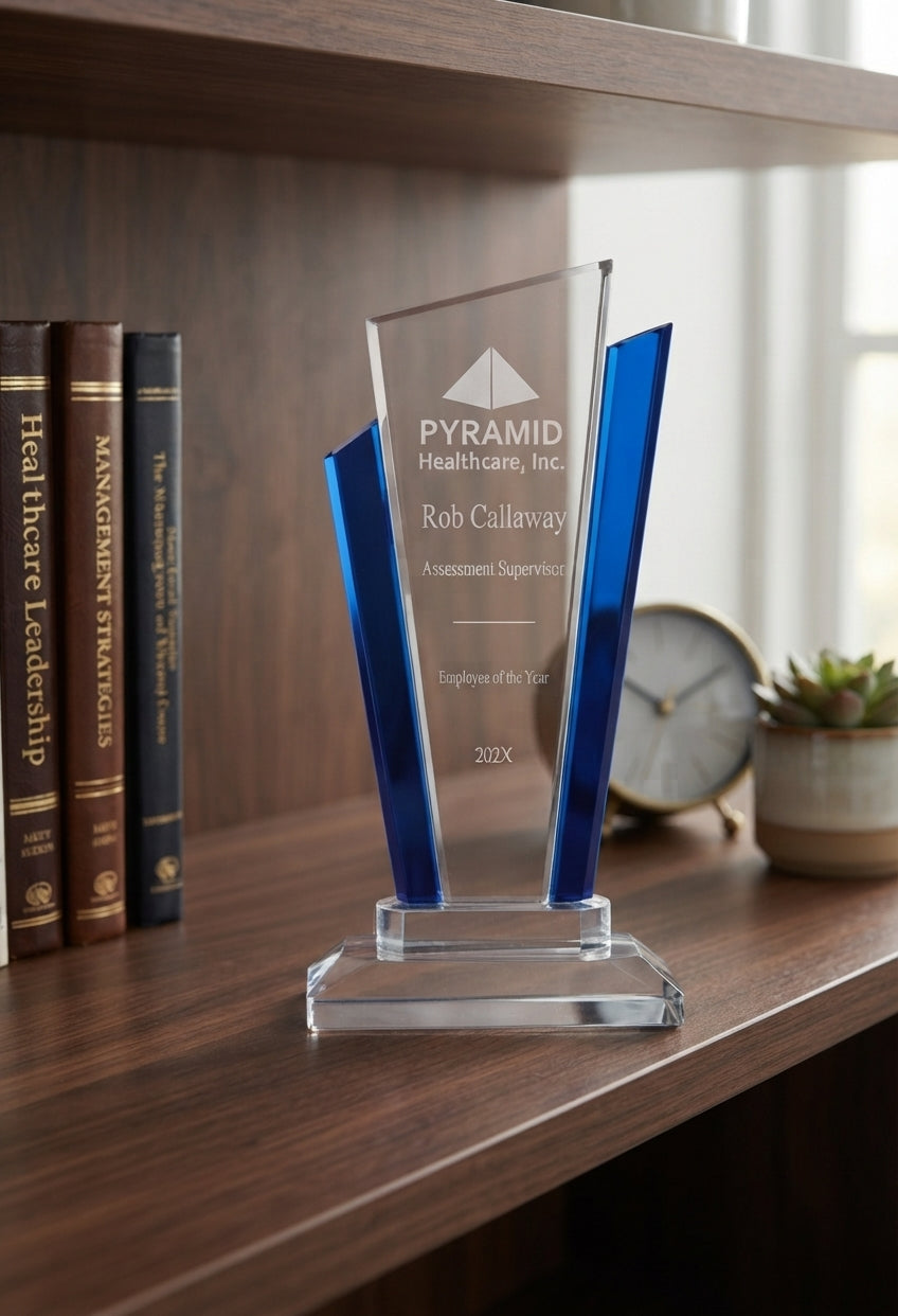 Blue Marquee Crystal Award - Corporate
