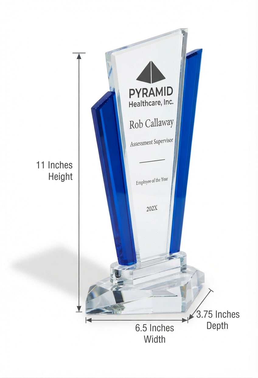 Blue Marquee Crystal Award - Corporate