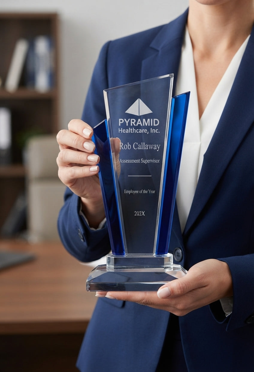 Blue Marquee Crystal Award - Corporate