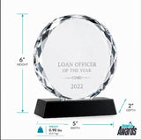 Prestige Round Crystal Award - Employee Excellence