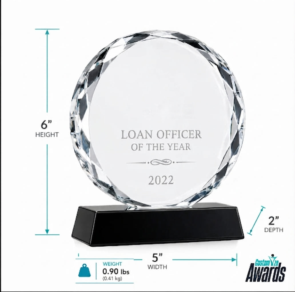 Prestige Round Crystal Award - Employee Excellence