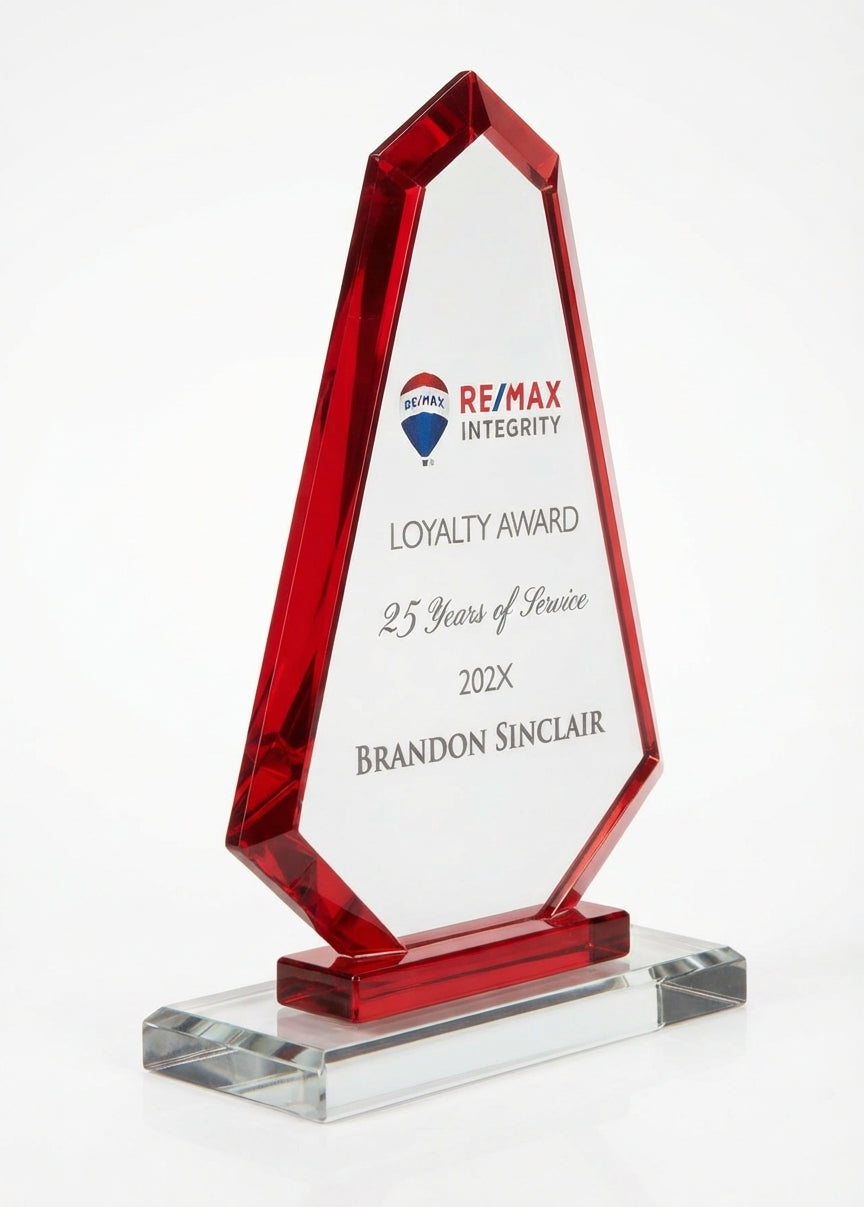 Red Trim Apex Crystal Award