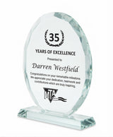 Faceted Edge Oval Crystal Award
