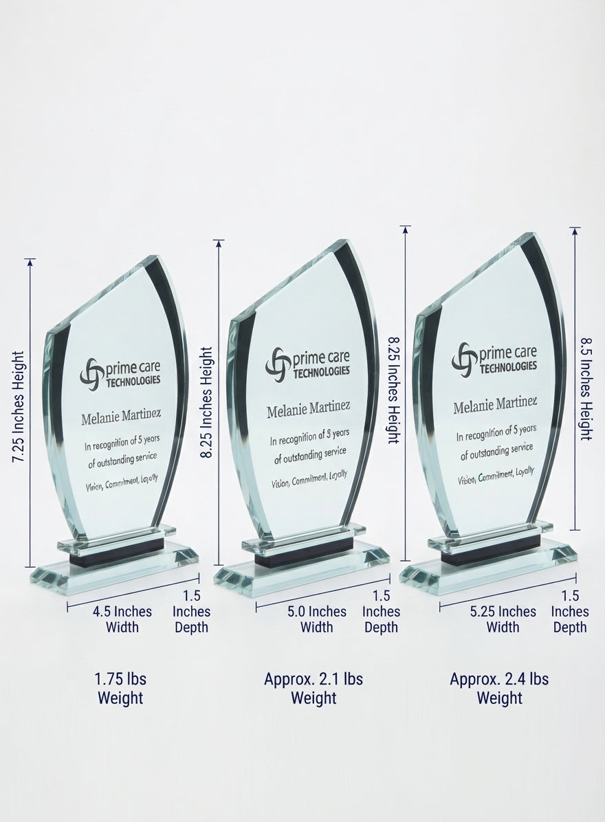 Black Semi Oval Crystal Award