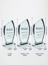 Black Semi Oval Crystal Award