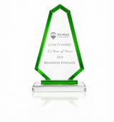 Green Faceted Crystal Award