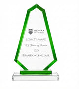 Green Faceted Crystal Award
