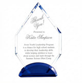 Arrowhead Crystal Award with Blue Base - Corporate