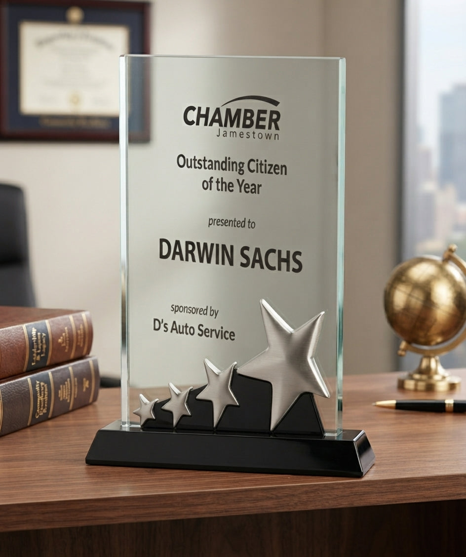 Four-Star Rectangle Crystal Award