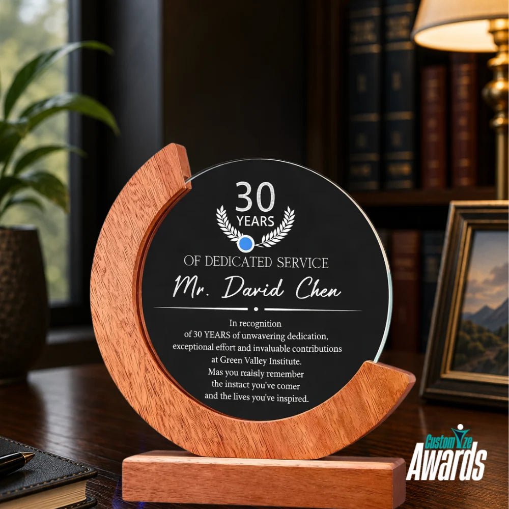 Heritage Crystal & Wood Award - Years of Service