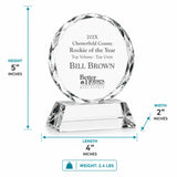 Miniature Round Crystal Award