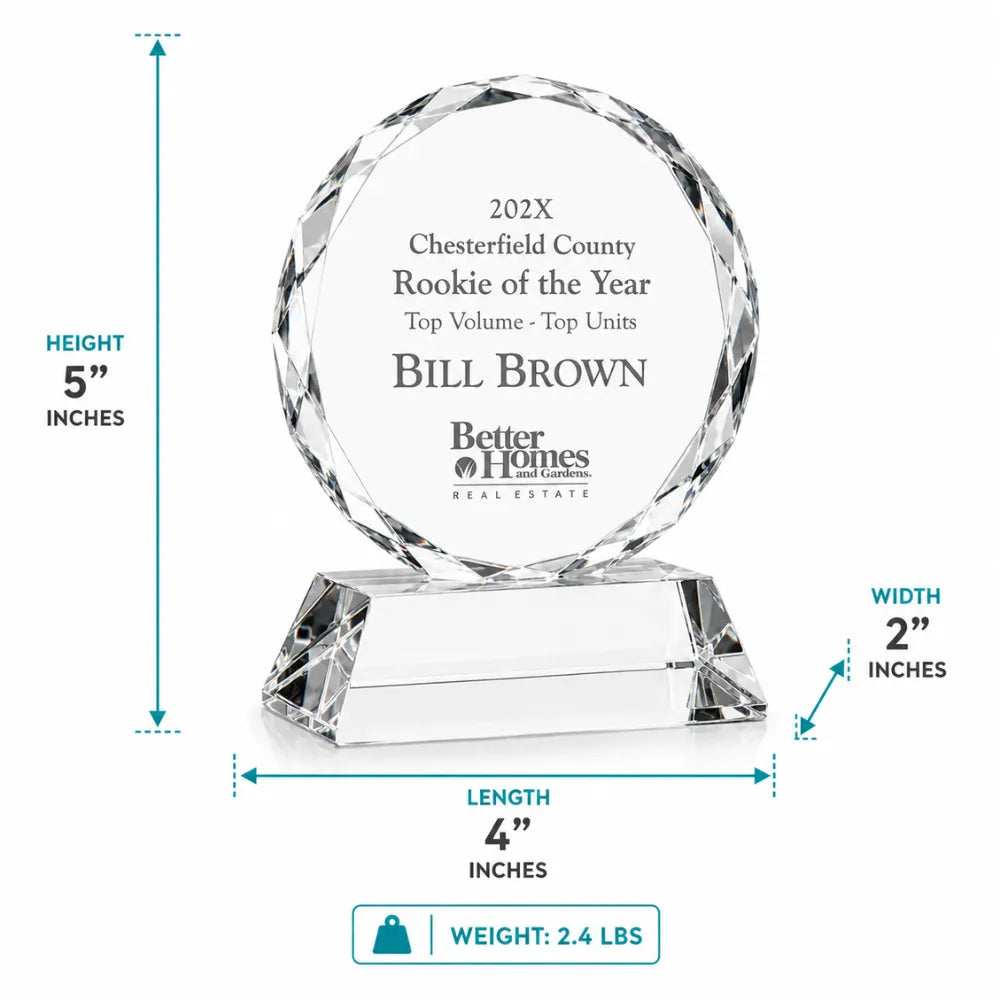 Miniature Round Crystal Award