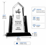 Sunridge Peak Crystal Award with Black Glass Accents