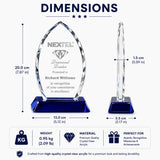 Cool Blue Elliptic Crystal Award