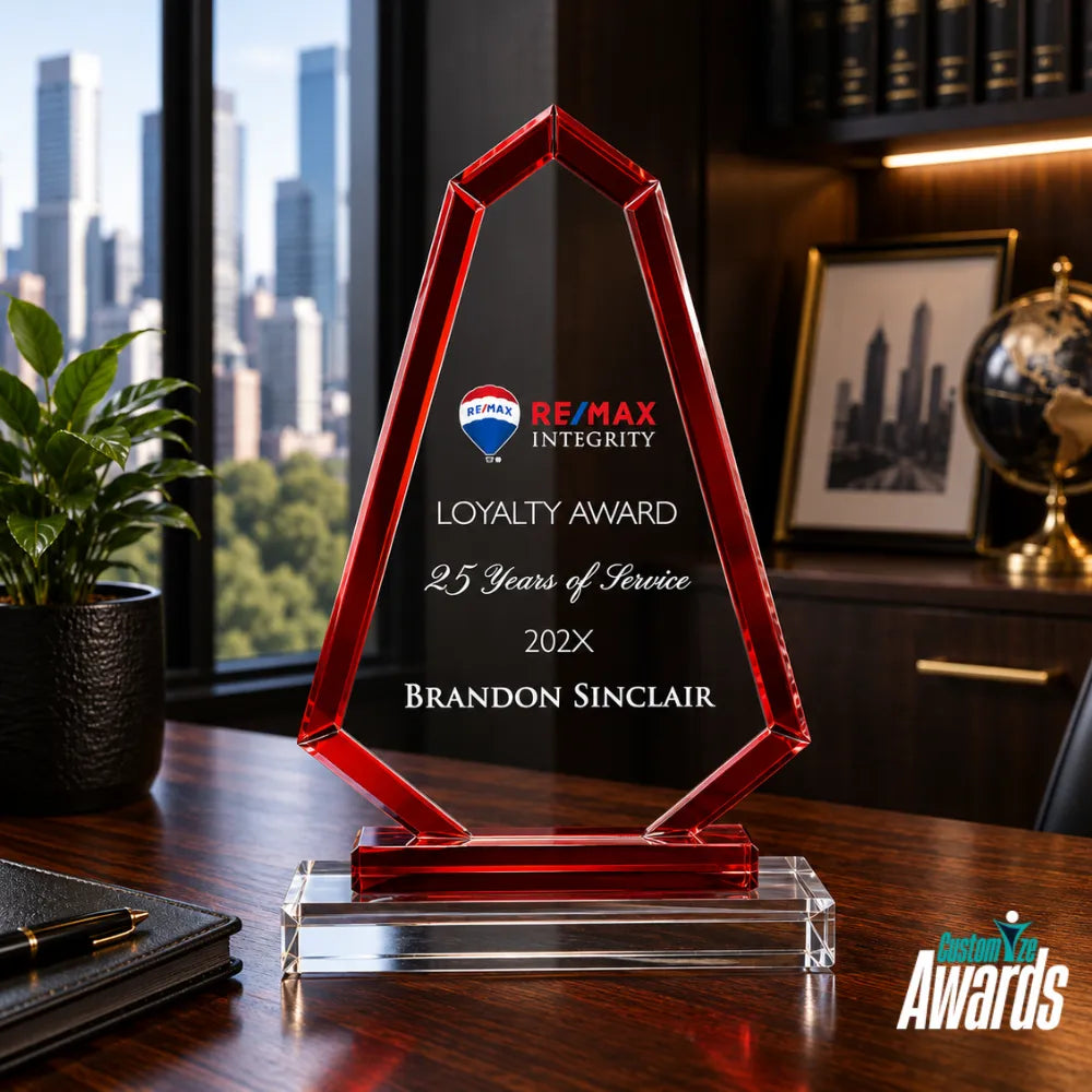 Red Trim Apex Crystal Award