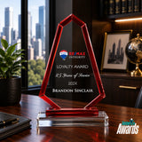 Red Trim Apex Crystal Award
