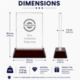 Rosewood Rectangle Crystal Award