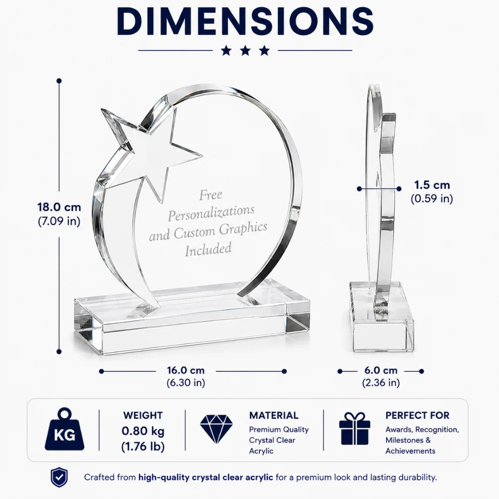 Shooting Star Circle Crystal Award