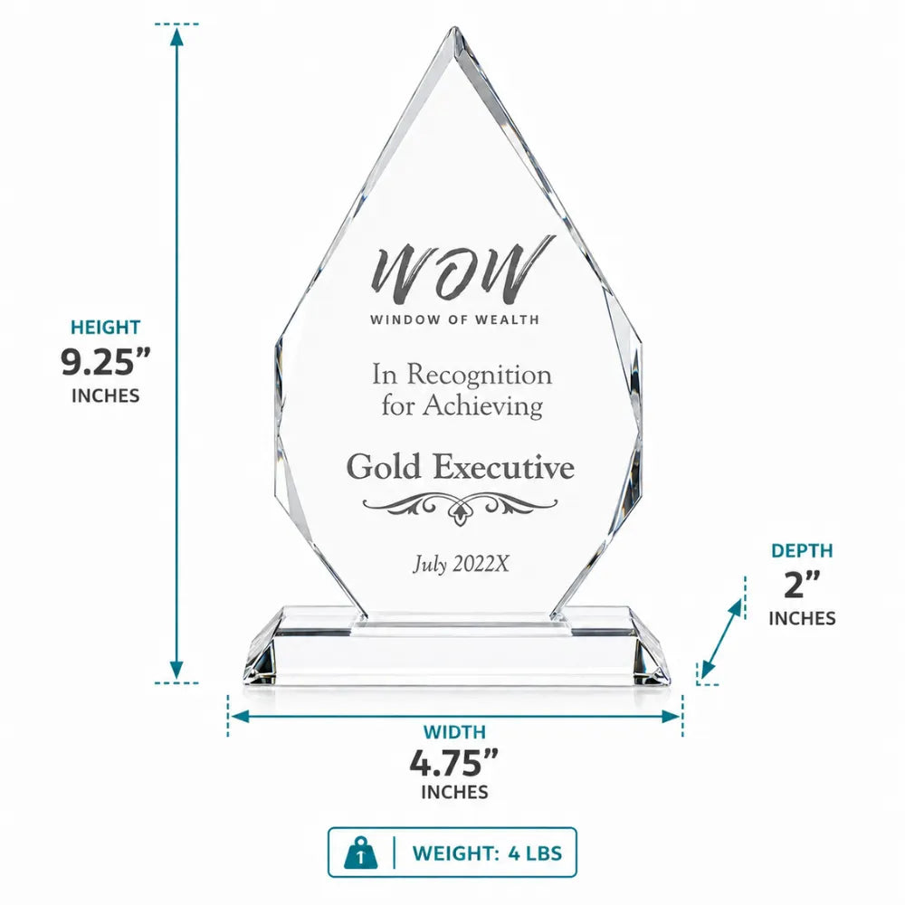 Tear Shaped Crystal Award