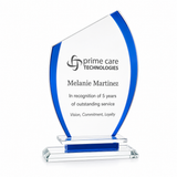 Blue Semi Oval Crystal Award