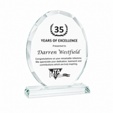 Faceted Edge Oval Crystal Award