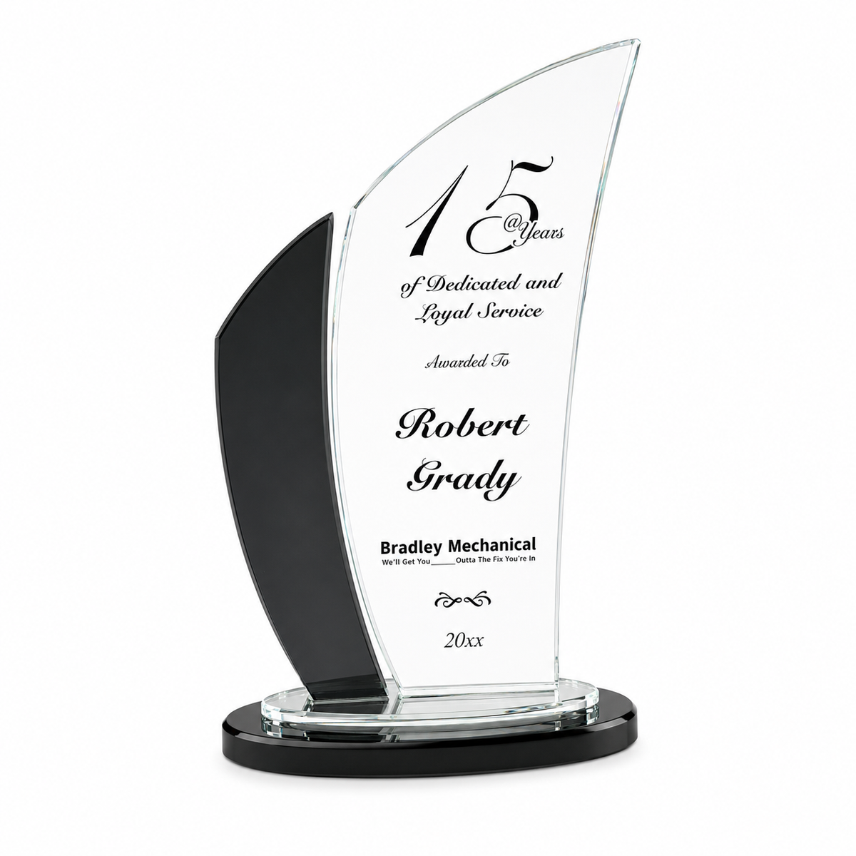 Black Edge Wave Crystal Award - Corporate
