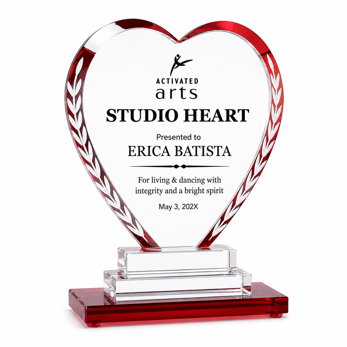 Crystal Heart Award - Love & Achievement