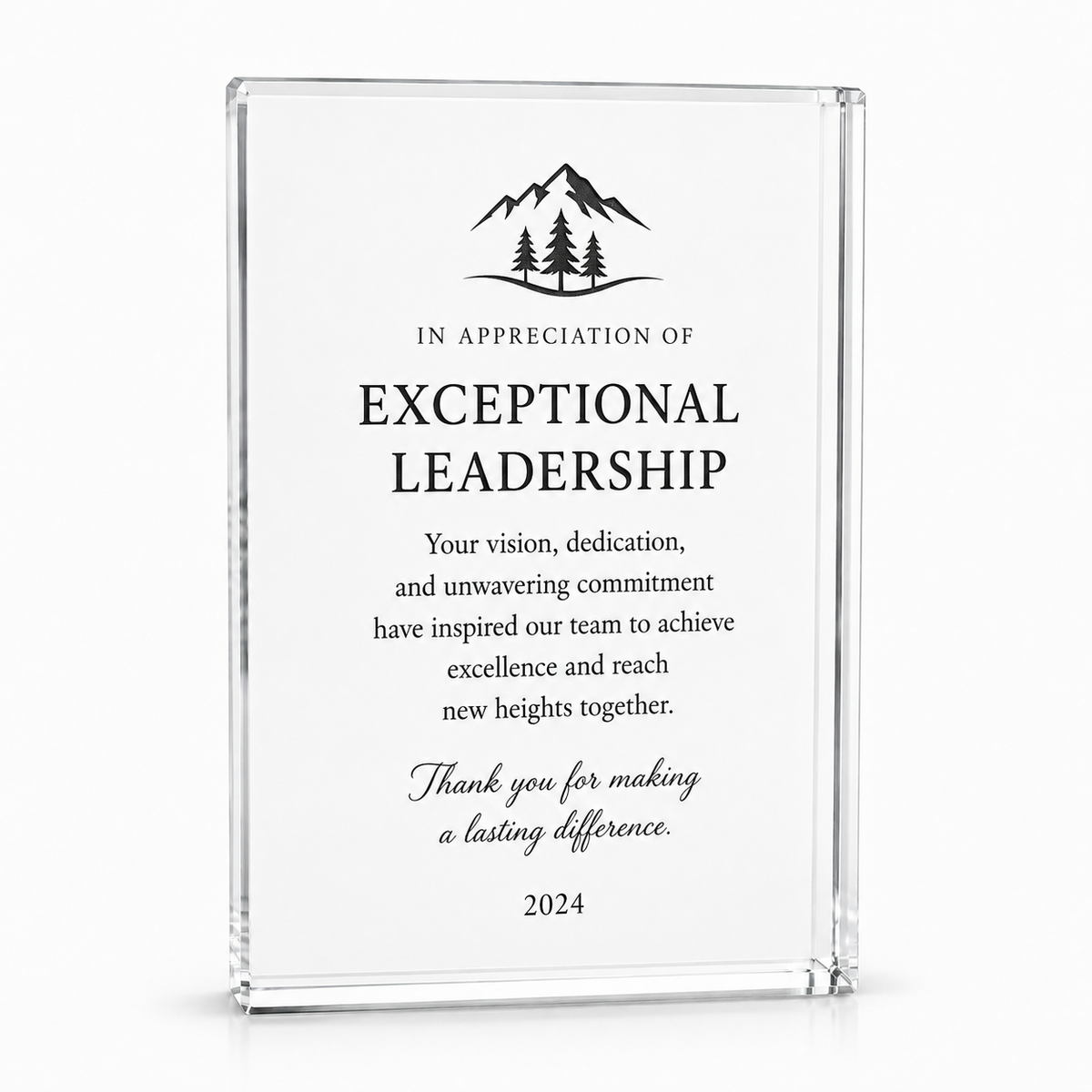 Wedge Crystal Plaque Award