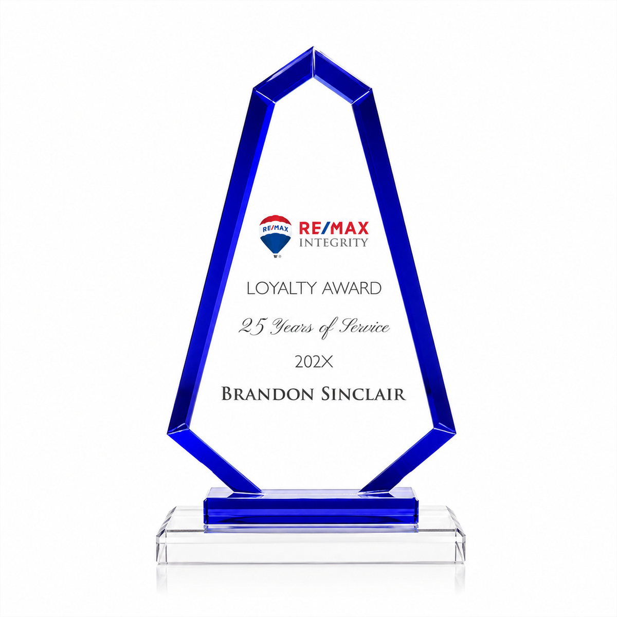 Blue Trim Apex Crystal Award
