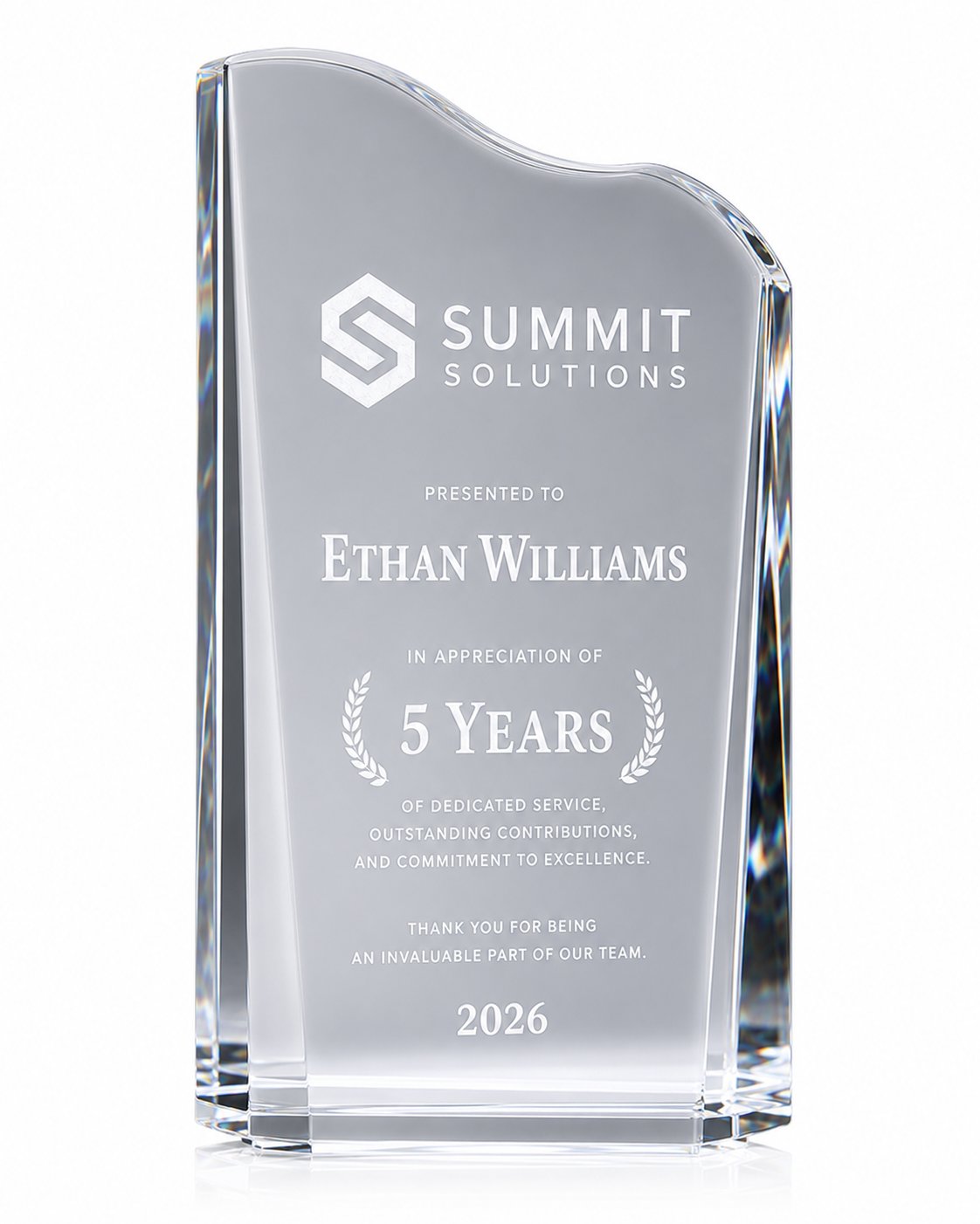 Prestige Crest Optical Crystal Award - Leadership