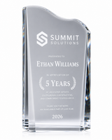 Prestige Crest Optical Crystal Award - Leadership